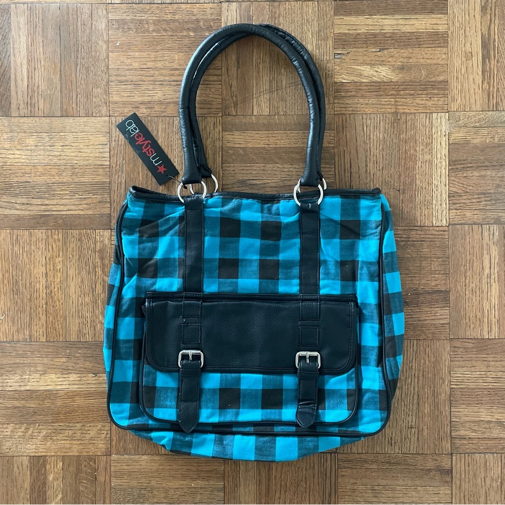 Macys plaid tote bag